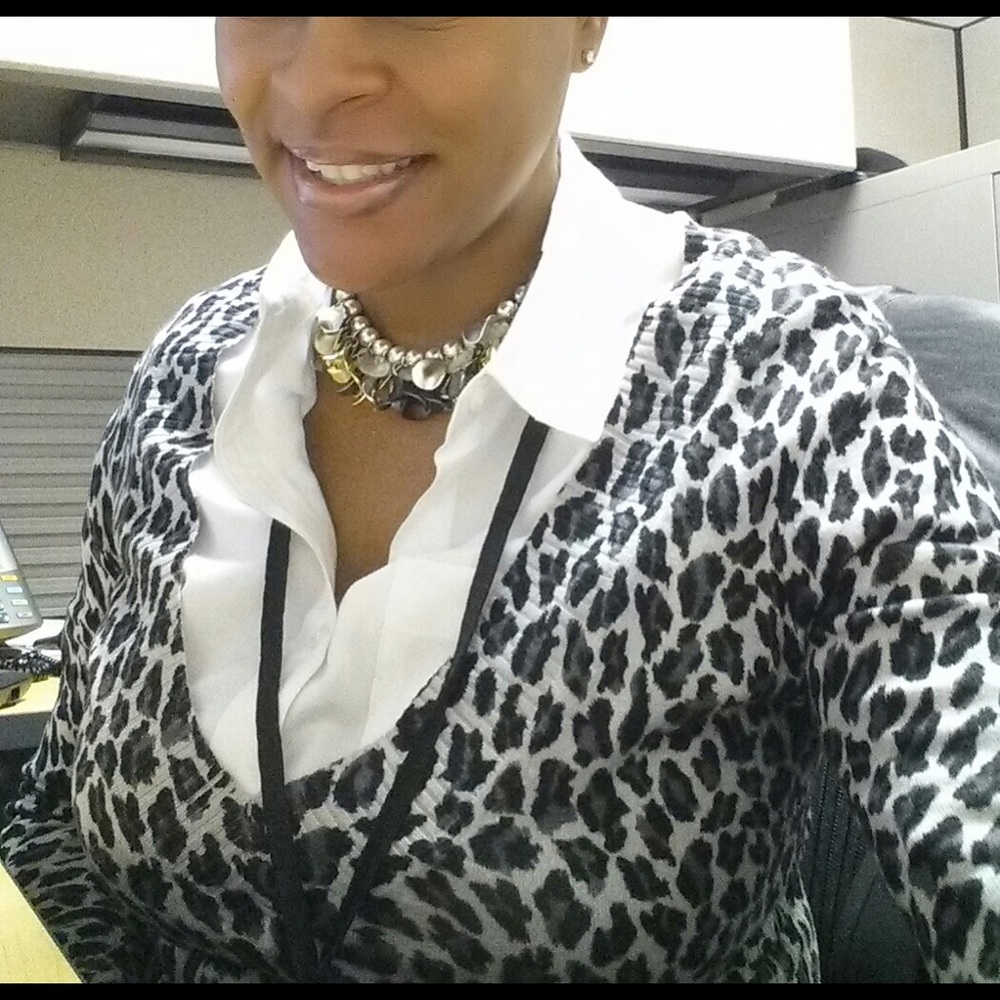 Snow leopard deep V sweater